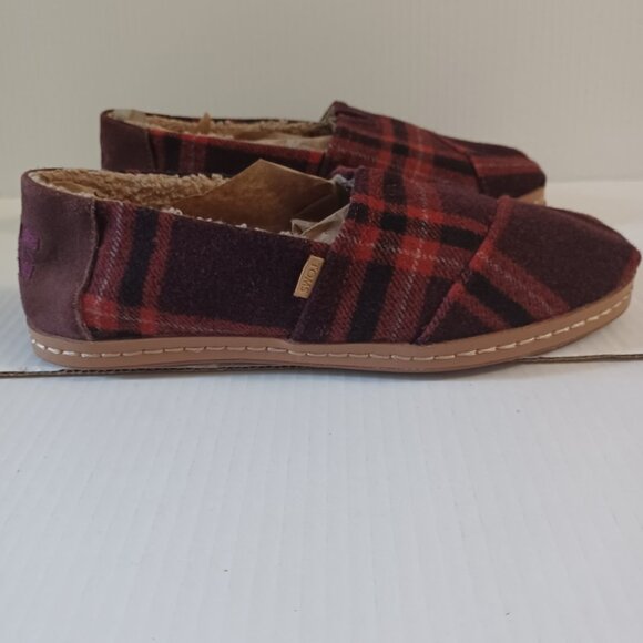 TOMS WOMEN'S ALPARGATA PLAID SLIP ON SHOES - Picture 8 of 13